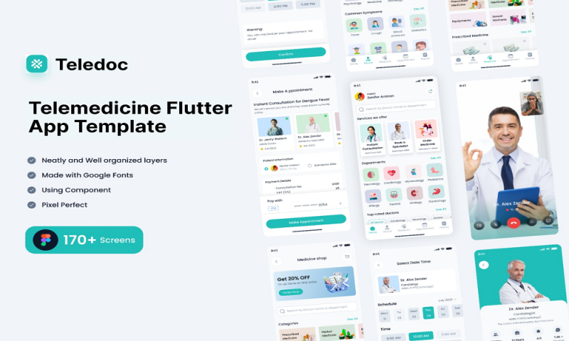 ‘Teledoc’ Telemedicine Flutter App Template